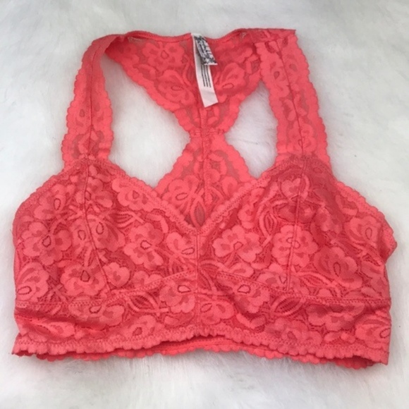 Free People Galloon Coral Lace Racerback Bralette - Picture 3 of 5